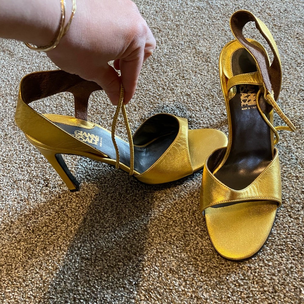 Versace gold heels